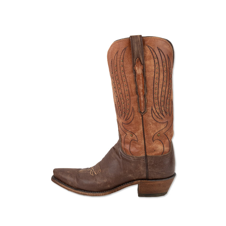 Lucchese Antique Brown Leather Cowboy Boots