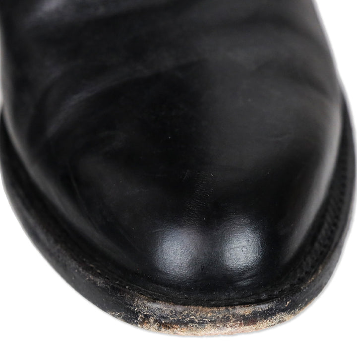 Lucchese Handmade Black Oiled Calf Buckle Tall Riding Boot