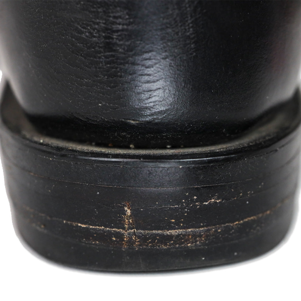 Lucchese Handmade Black Oiled Calf Buckle Tall Riding Boot