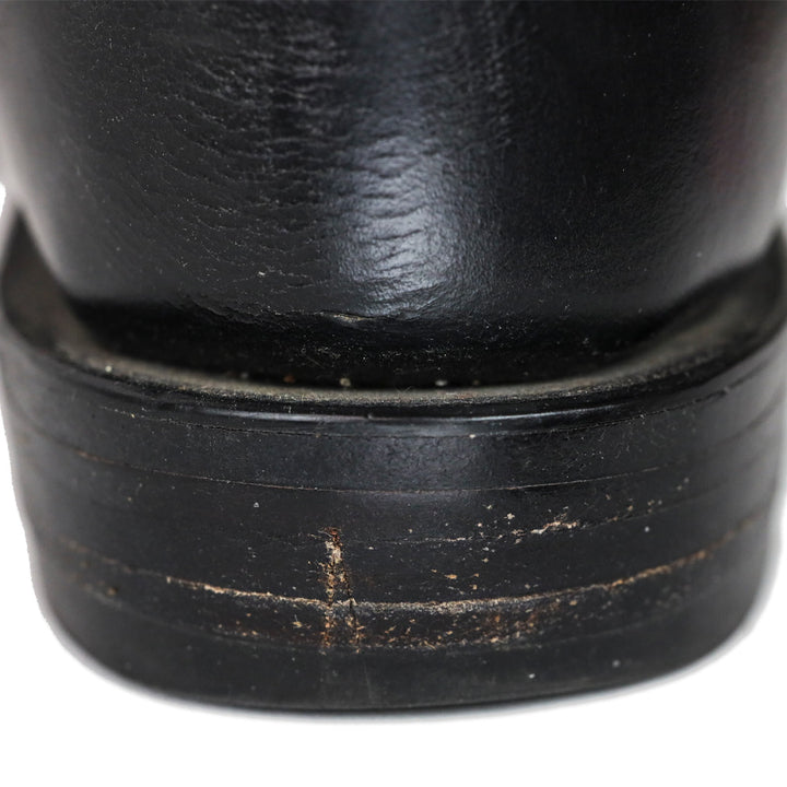 Lucchese Handmade Black Oiled Calf Buckle Tall Riding Boot