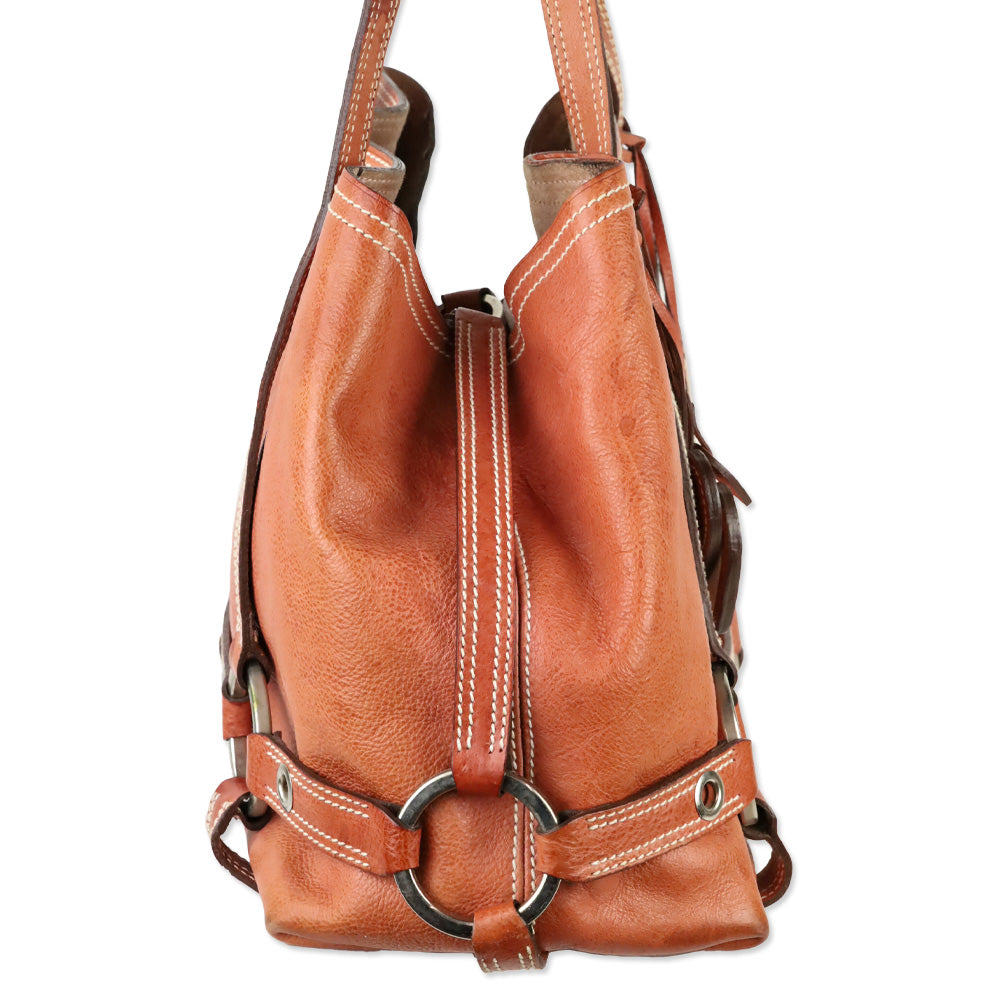 Luella Brick Leather Daria Tote Bag