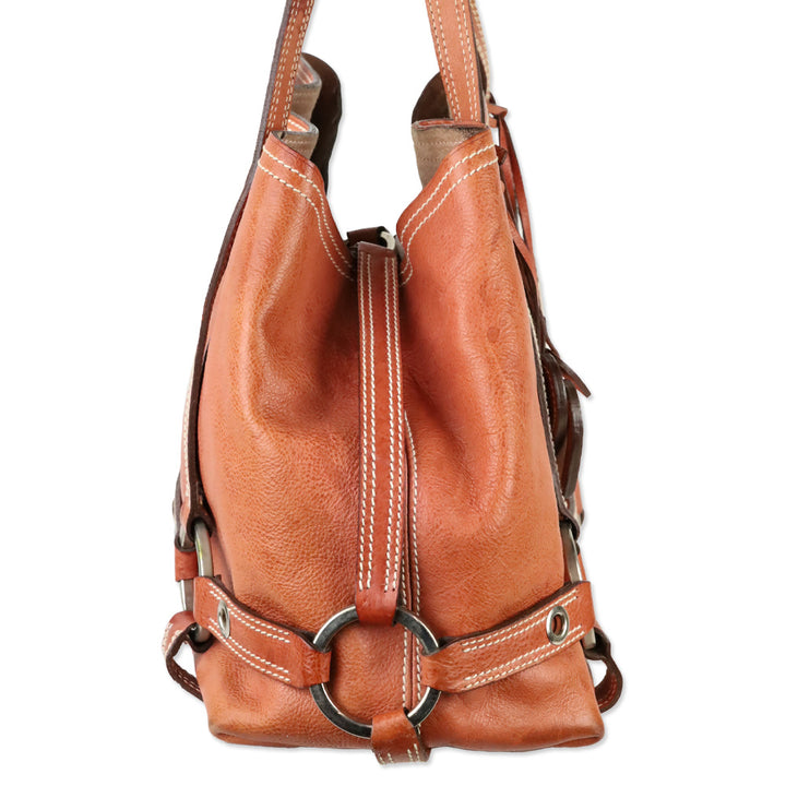 Luella Brick Leather Daria Tote Bag