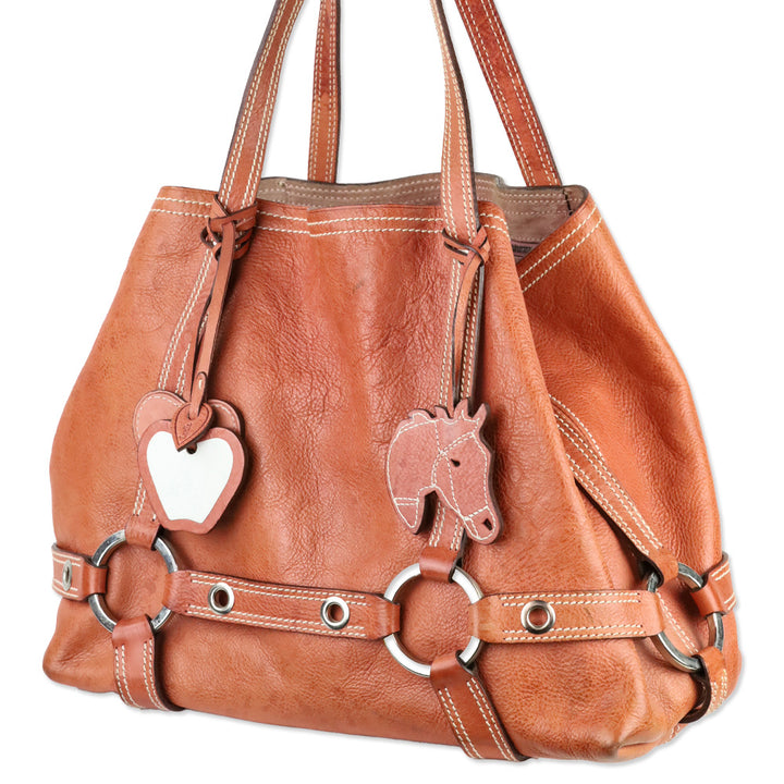 Luella Brick Leather Daria Tote Bag