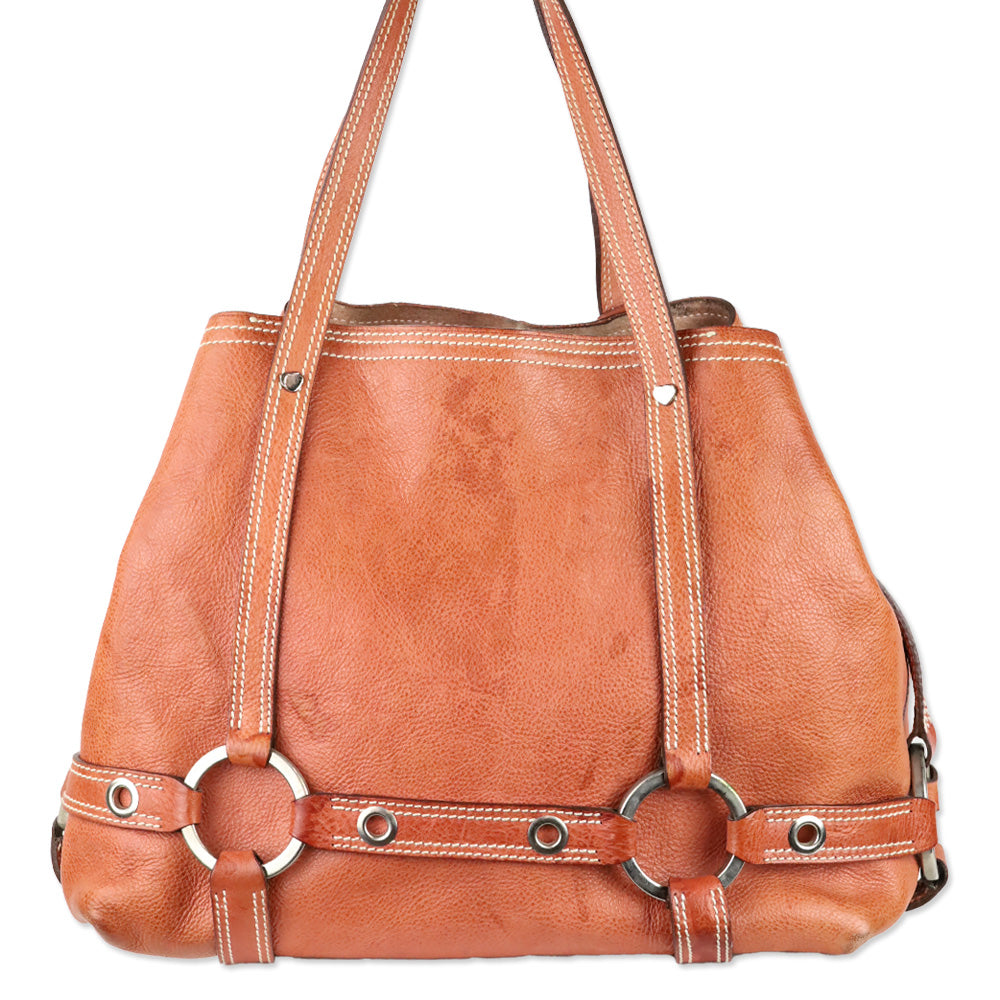 Luella Brick Leather Daria Tote Bag