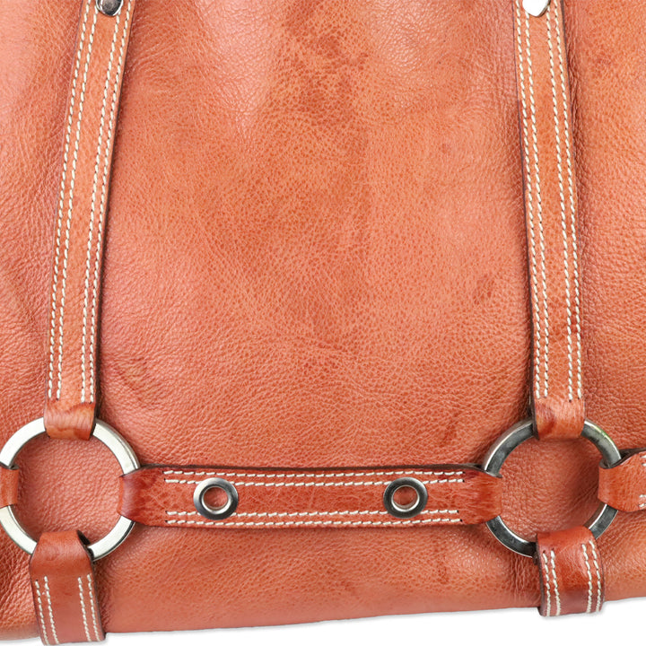 Luella Brick Leather Daria Tote Bag