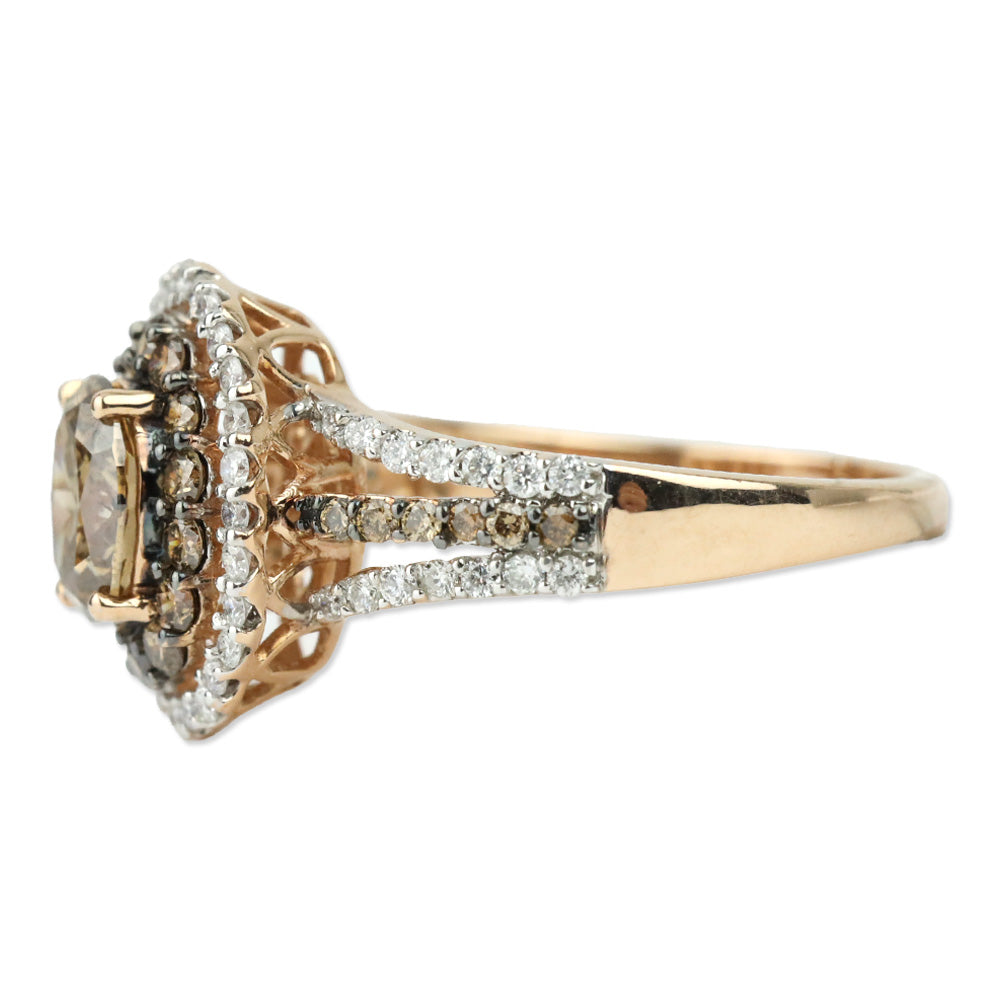 Luxoro 14K Yellow Gold Turkizite, Natural Yellow and White Diamond Round Cocktail Ring
