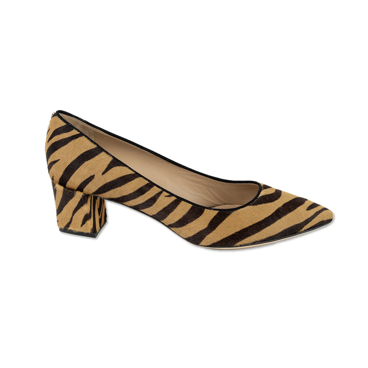 M. Gemi Dolcetto Zebra Calf Hair Block Heels