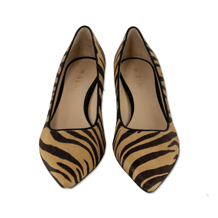 M. Gemi Dolcetto Zebra Calf Hair Block Heels