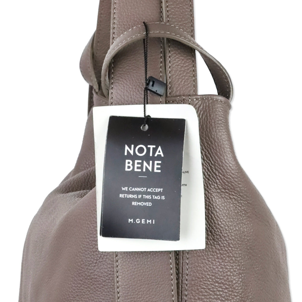M. Gemi Warm Gray Tumbled Leather The Laura Convertible Backpack
