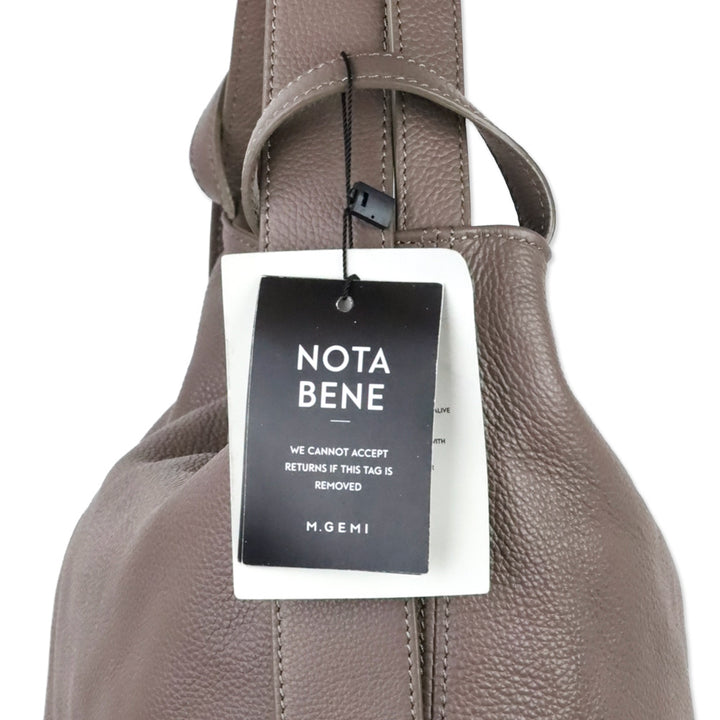 M. Gemi Warm Gray Tumbled Leather The Laura Convertible Backpack
