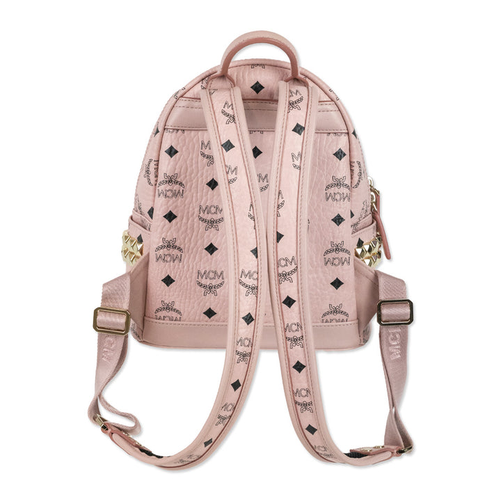 MCM Visetos Monogram Leather Stark Side Studs Mini Backpack