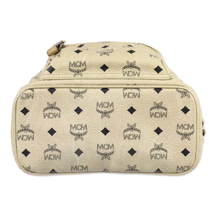 MCM Beige Visetos Small Stark Side Studs Backpack