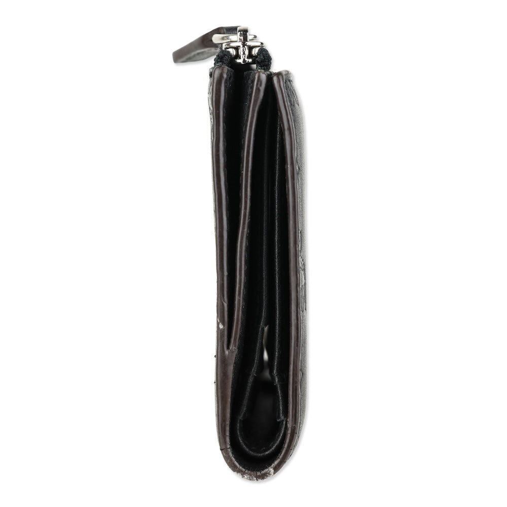 MCM Black Monogram Nappa Leather Bifold Zip Card Wallet