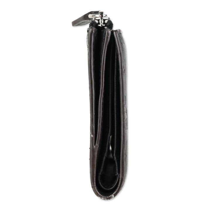 MCM Black Monogram Nappa Leather Bifold Zip Card Wallet