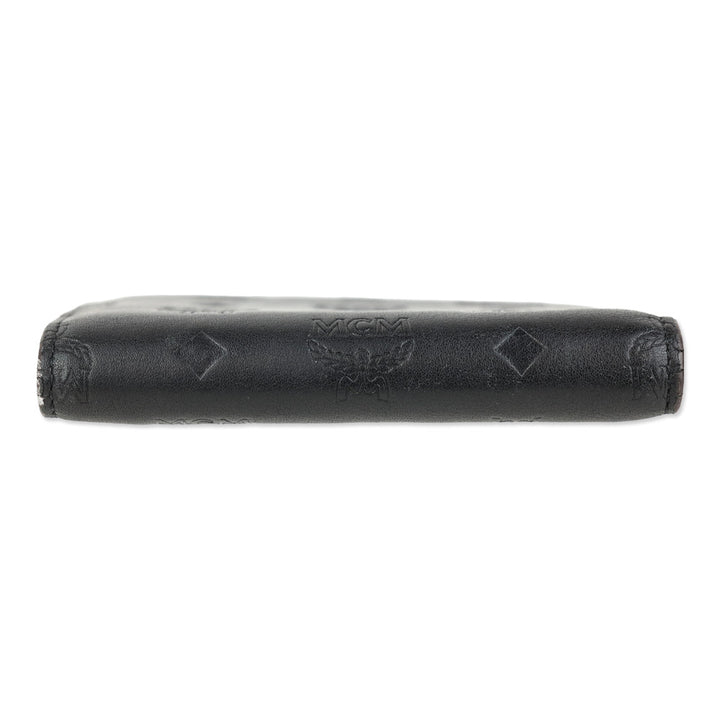 MCM Black Monogram Nappa Leather Bifold Zip Card Wallet