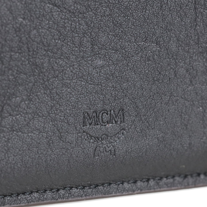 MCM Black Monogram Nappa Leather Bifold Zip Card Wallet