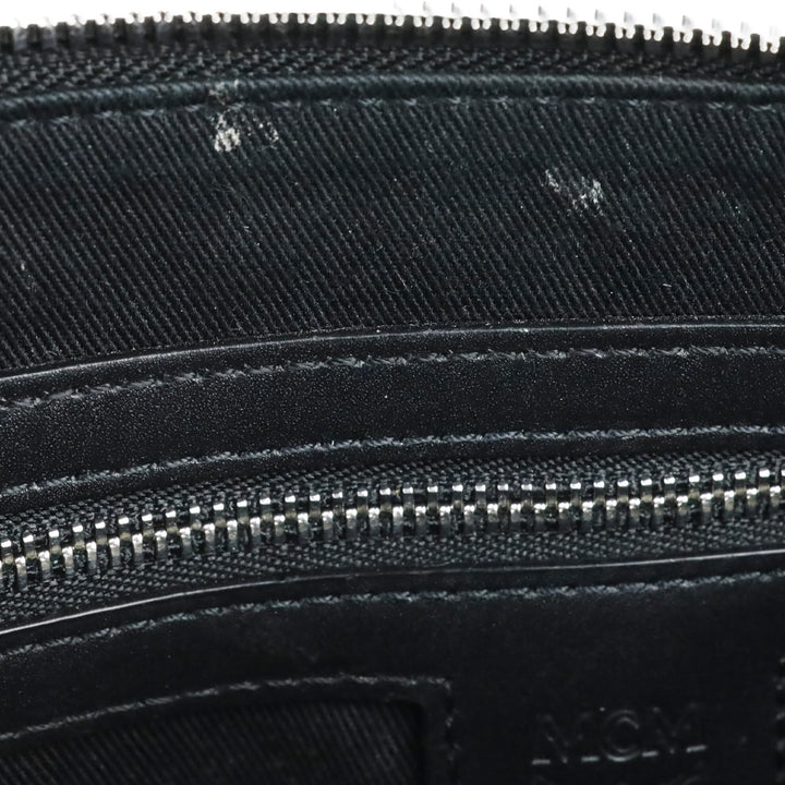 MCM Black Visetos Original Crossbody Pouch