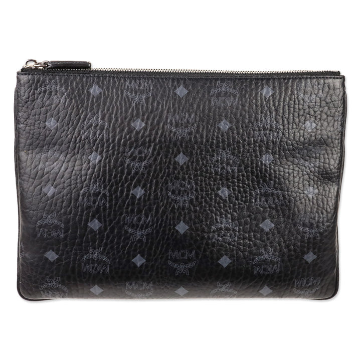 MCM Black Visetos Original Crossbody Pouch
