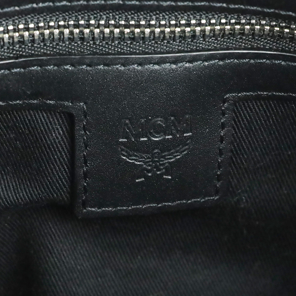 MCM Black Visetos Original Crossbody Pouch