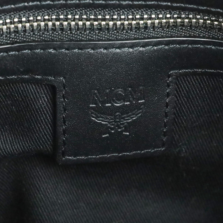 MCM Black Visetos Original Crossbody Pouch