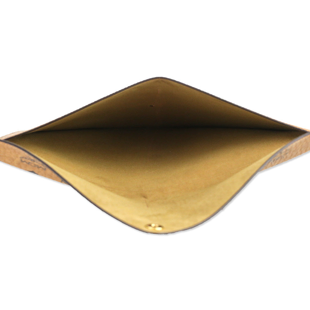 MCM Cognac Visetos Leather Envelope Clutch