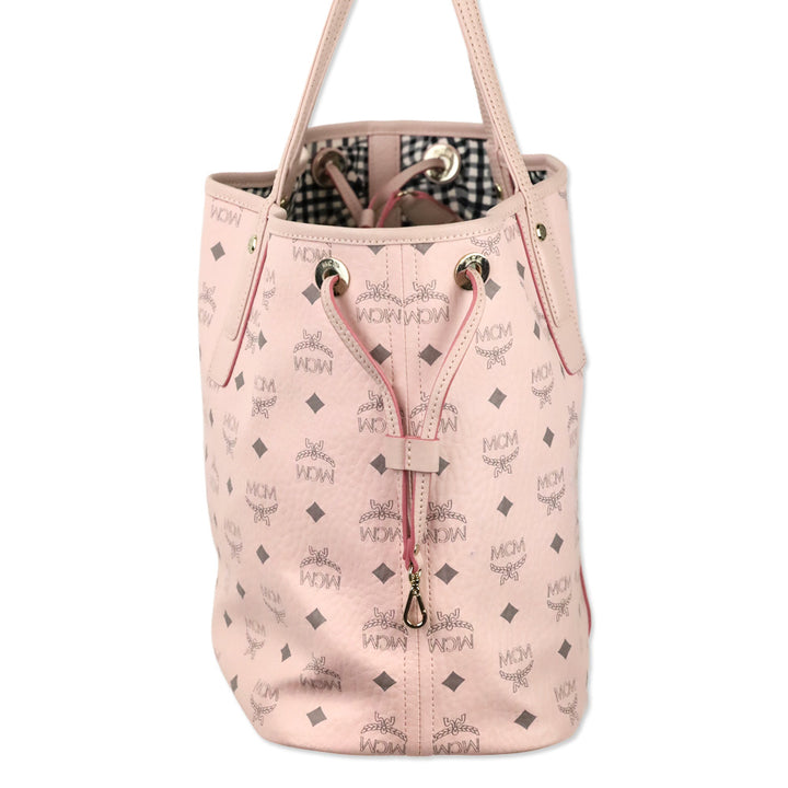 MCM Pink Visetos Medium Reversible Liz Shopper Tote