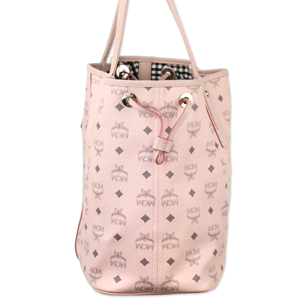 MCM Pink Visetos Medium Reversible Liz Shopper Tote