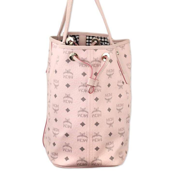 MCM Pink Visetos Medium Reversible Liz Shopper Tote