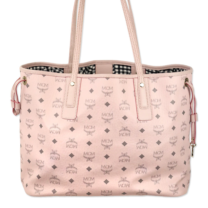 MCM Pink Visetos Medium Reversible Liz Shopper Tote
