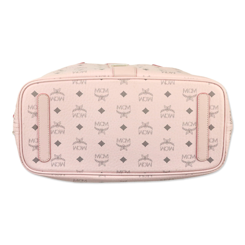 MCM Pink Visetos Medium Reversible Liz Shopper Tote