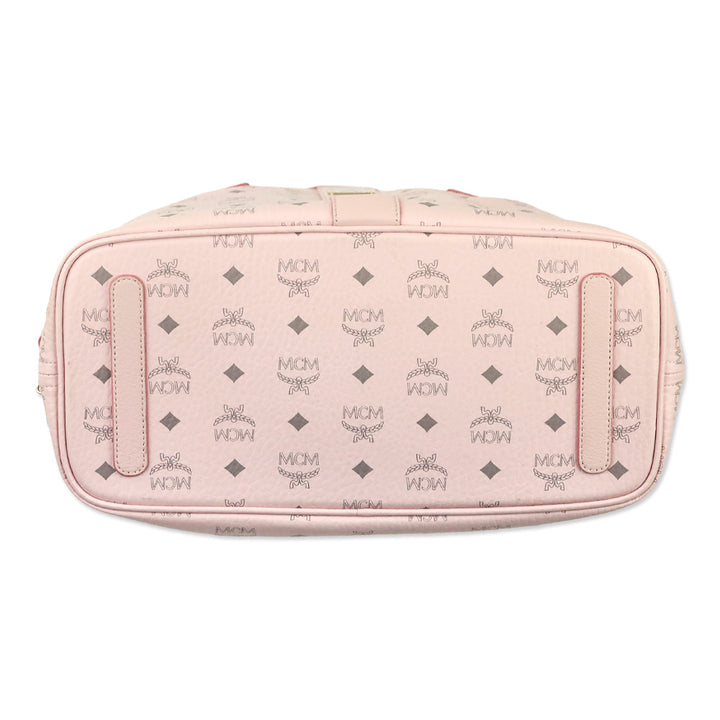 MCM Pink Visetos Medium Reversible Liz Shopper Tote
