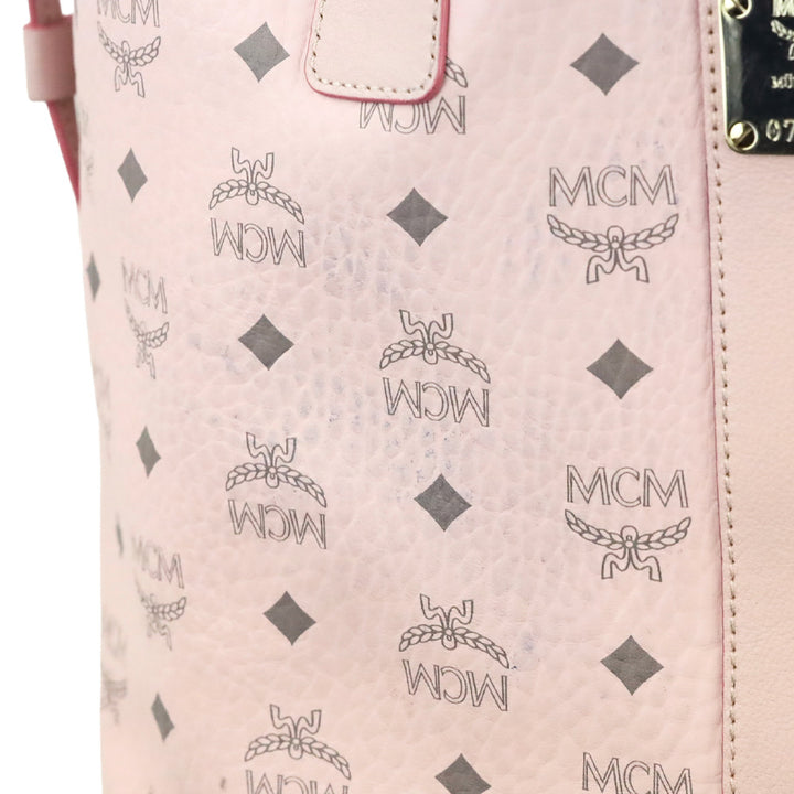 MCM Pink Visetos Medium Reversible Liz Shopper Tote