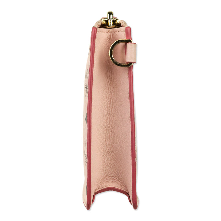 MCM Powder Pink Visetos Leather Cardholder Wristlet