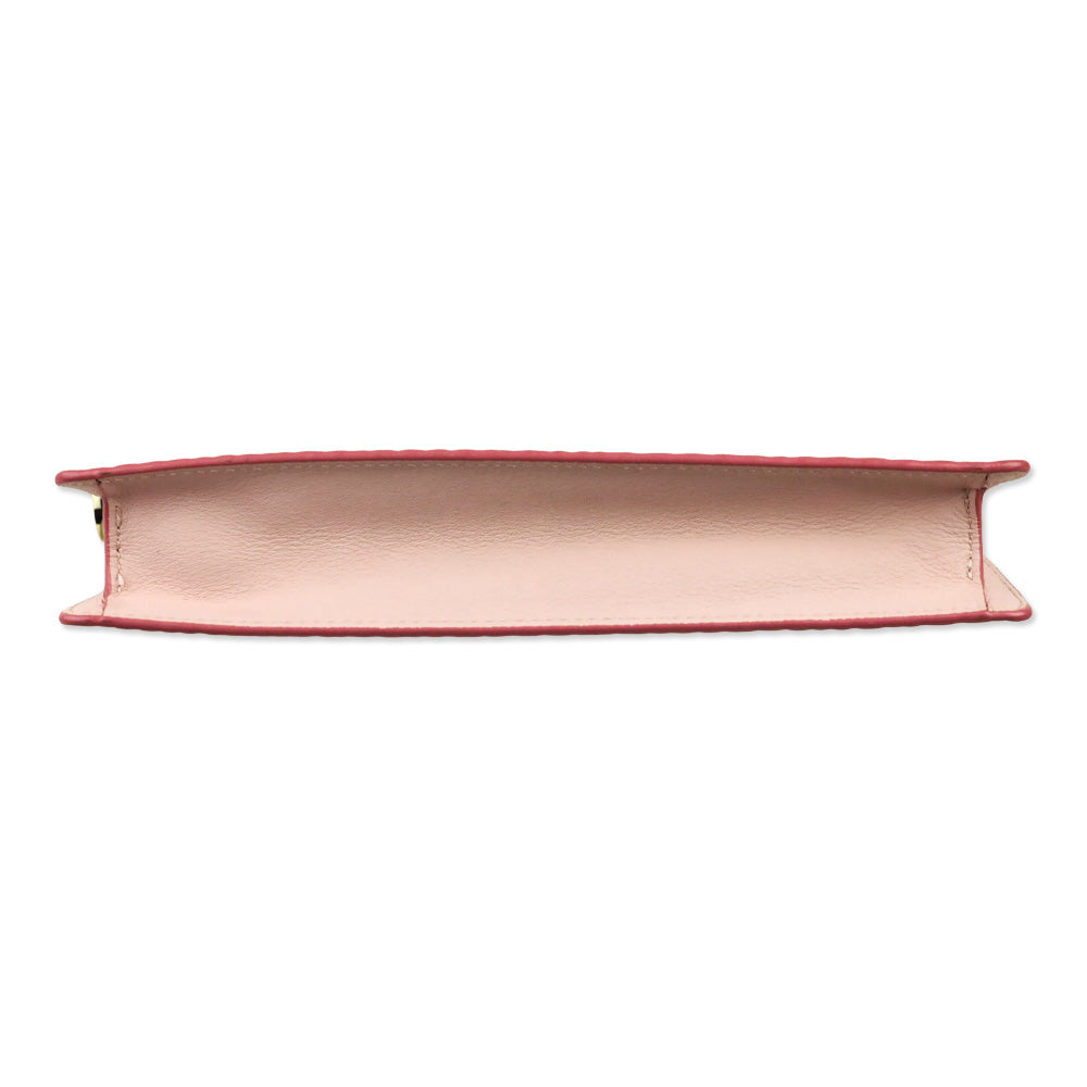MCM Powder Pink Visetos Leather Cardholder Wristlet
