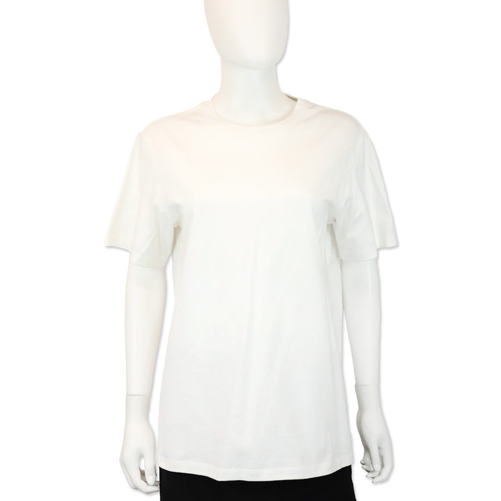 MCM White Checkerboard Monogram Print Cotton T-Shirt