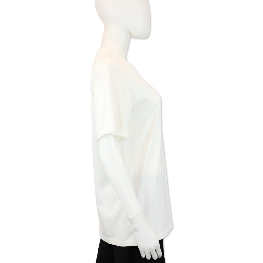 MCM White Checkerboard Monogram Print Cotton T-Shirt