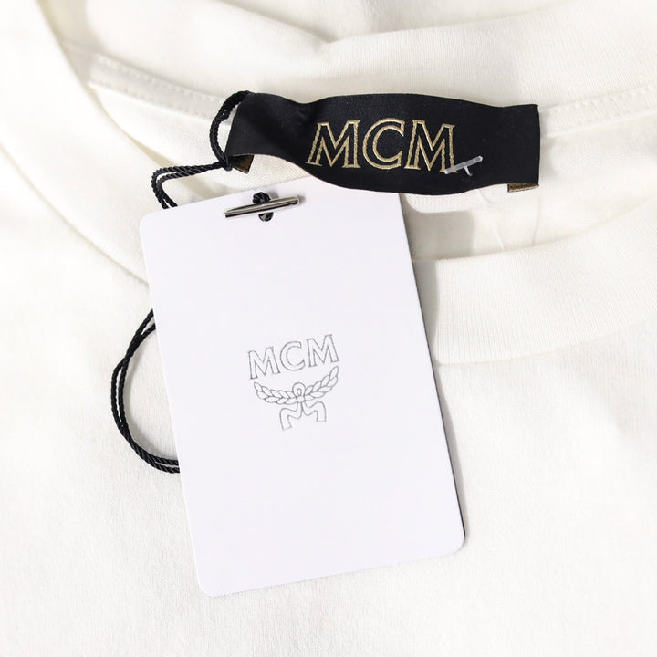 MCM White Checkerboard Monogram Print Cotton T-Shirt