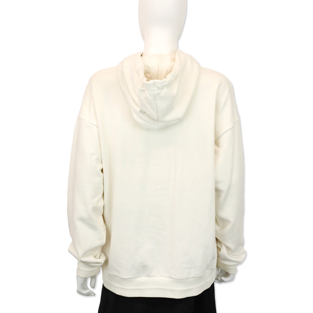 MCM White Organic Cotton M Pup Logo Hoodie
