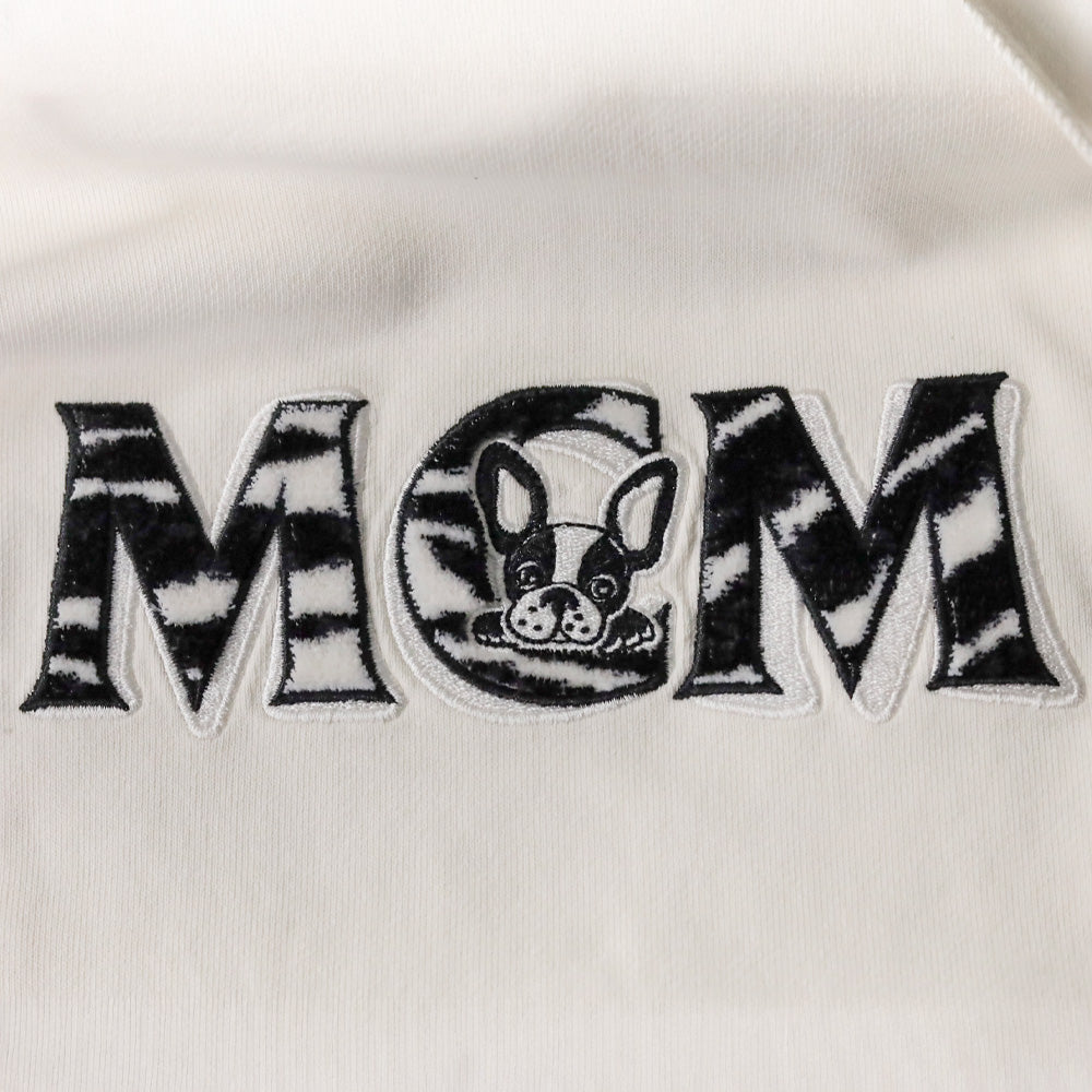 MCM White Organic Cotton M Pup Logo Hoodie