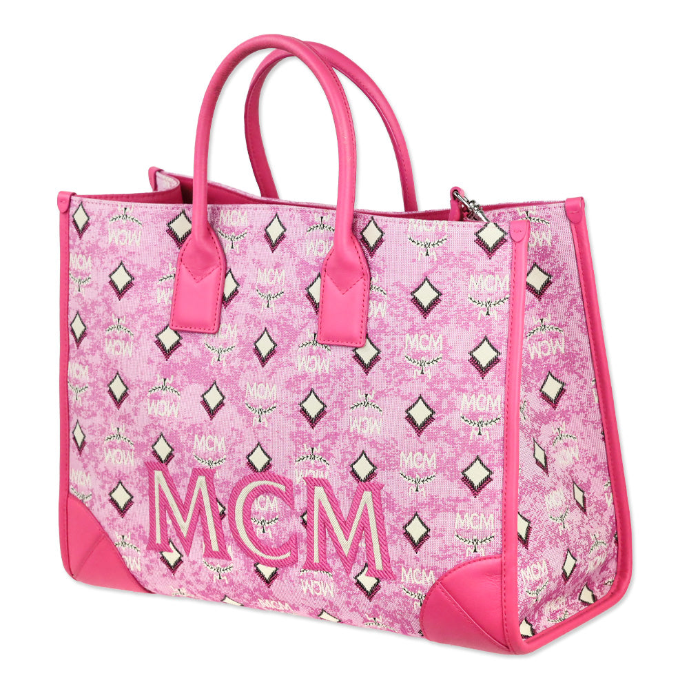 MCM Worldwide Pink Monogram München Tote Bag