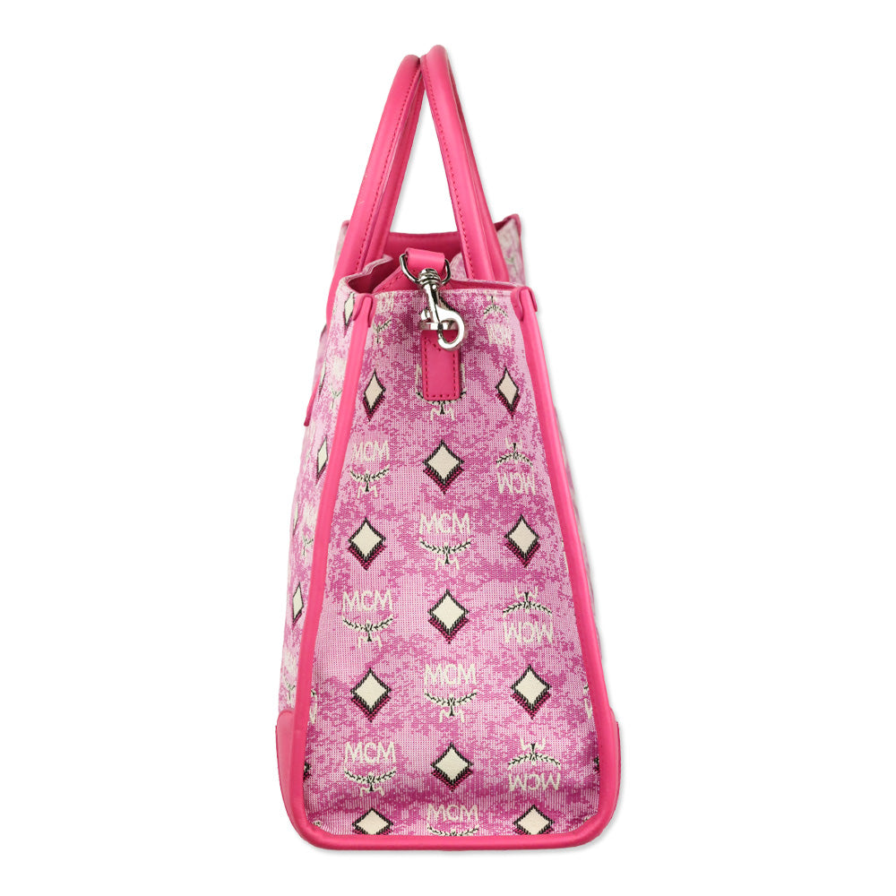 MCM Worldwide Pink Monogram München Tote Bag