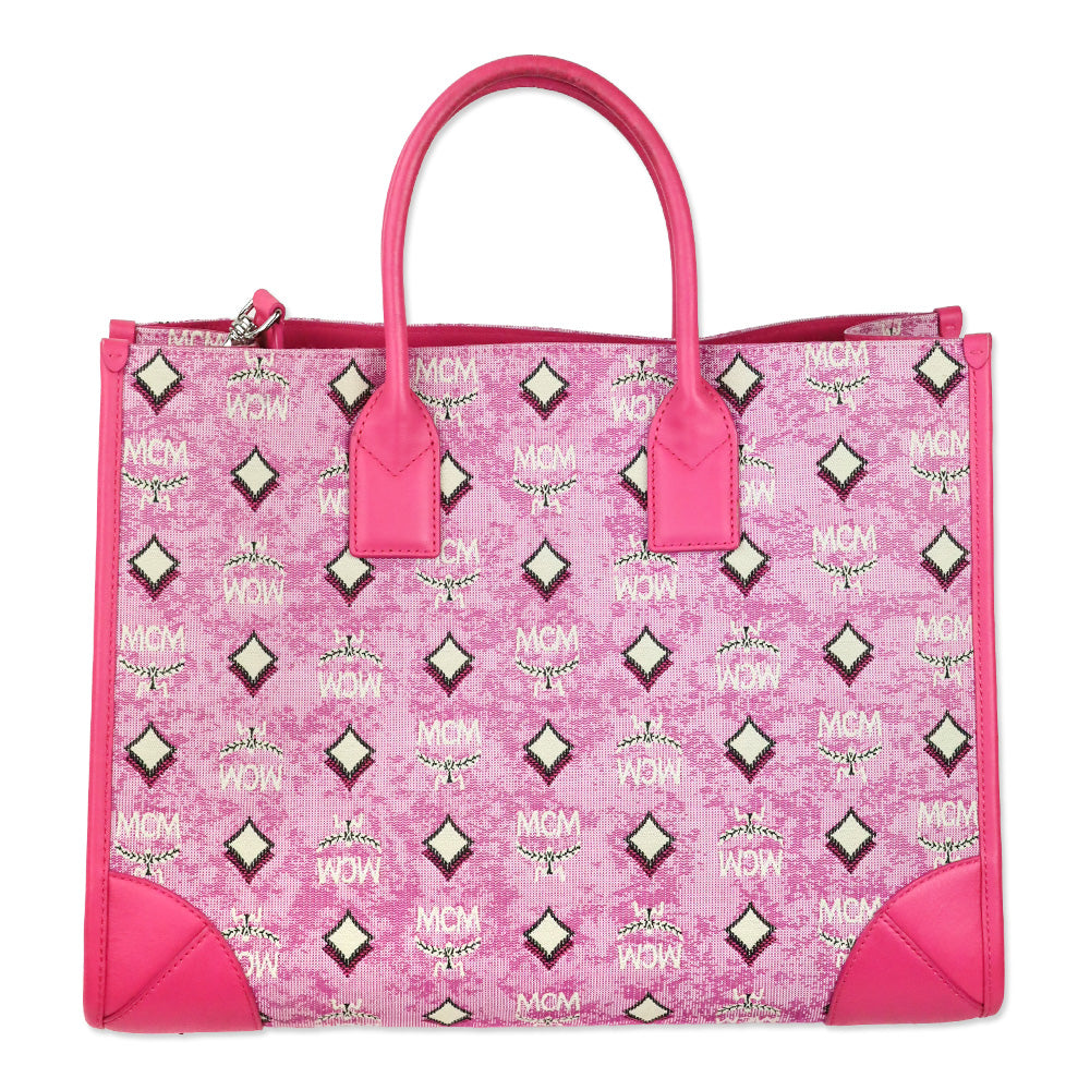 MCM Worldwide Pink Monogram München Tote Bag