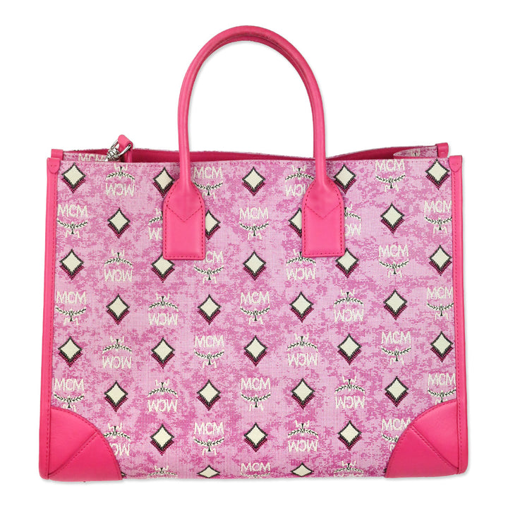 MCM Worldwide Pink Monogram München Tote Bag