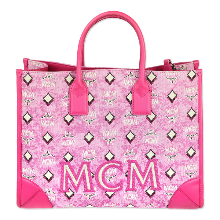MCM Worldwide Pink Monogram München Tote Bag