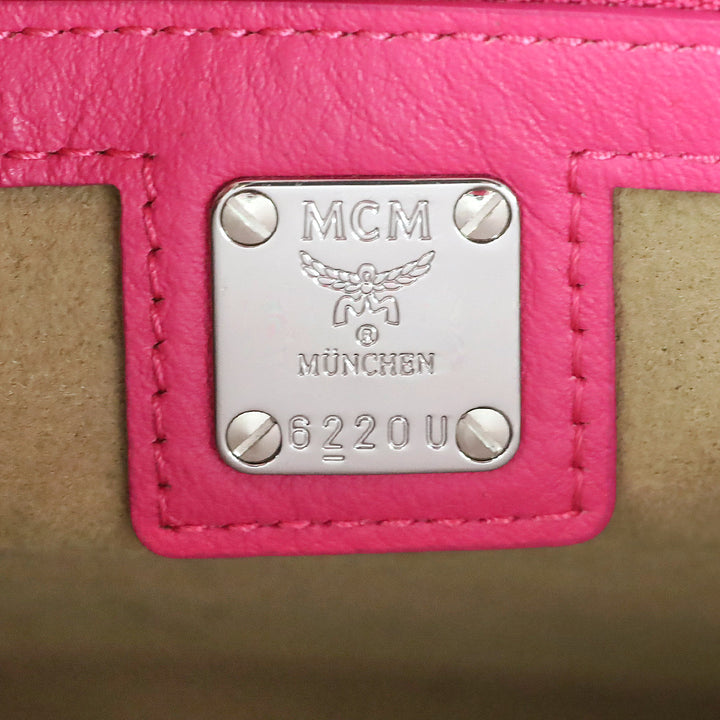 MCM Worldwide Pink Monogram München Tote Bag