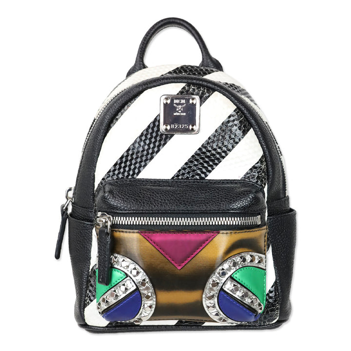 MCM X-Mini Stark Striped Roboter Mixed-Media Backpack