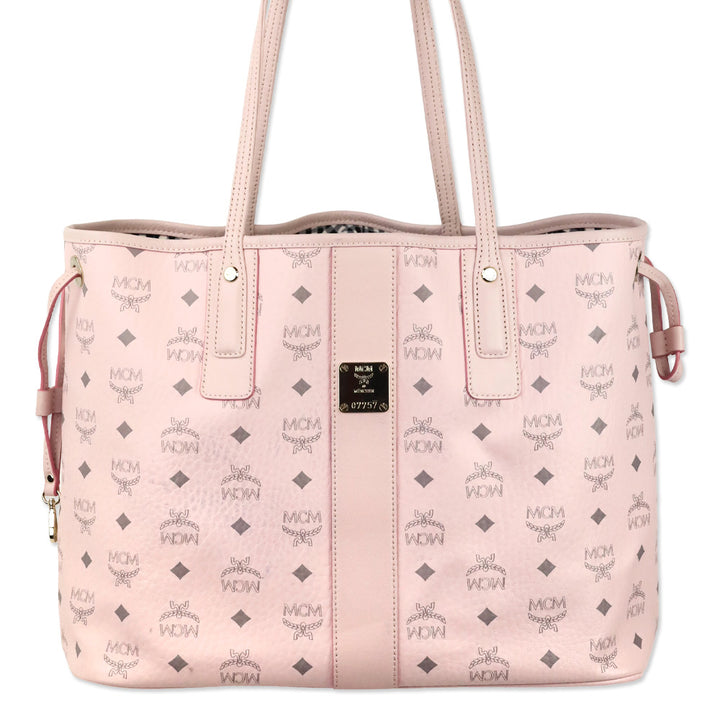 MCM Pink Visetos Medium Reversible Liz Shopper Tote