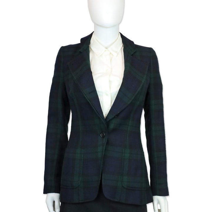 MCQ Alexander McQueen Black Watch Tartan Single-Breasted Peacoat