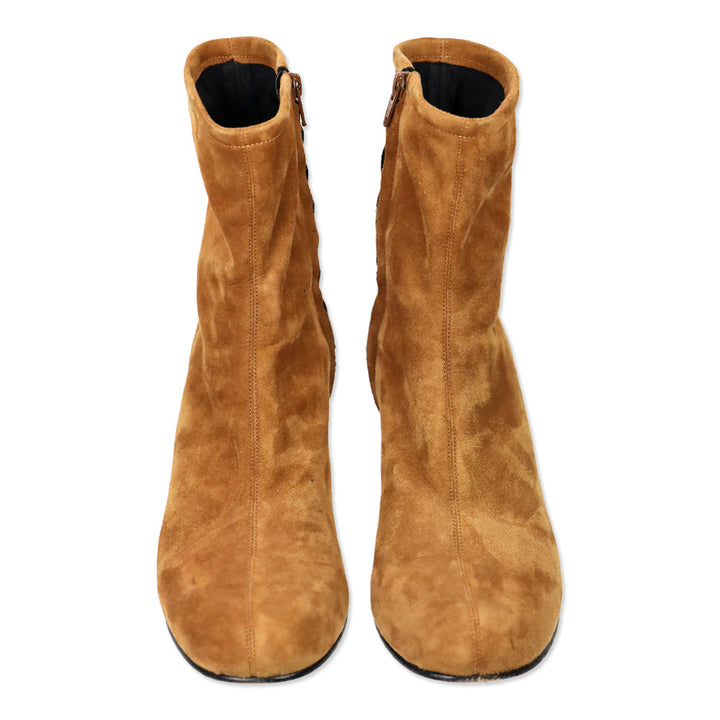 ME + EM Cognac 60's Suede High Ankle Boot