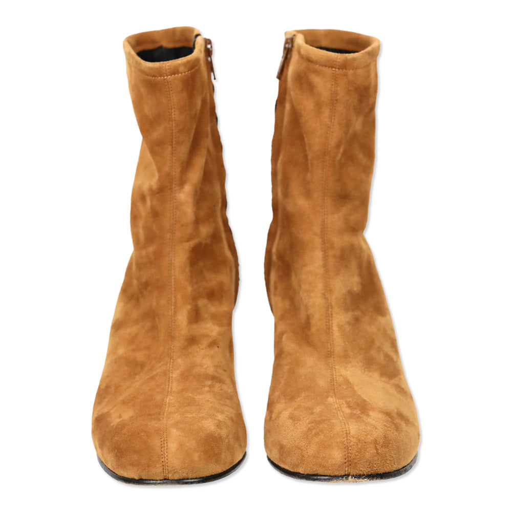 ME + EM Cognac 60's Suede High Ankle Boot